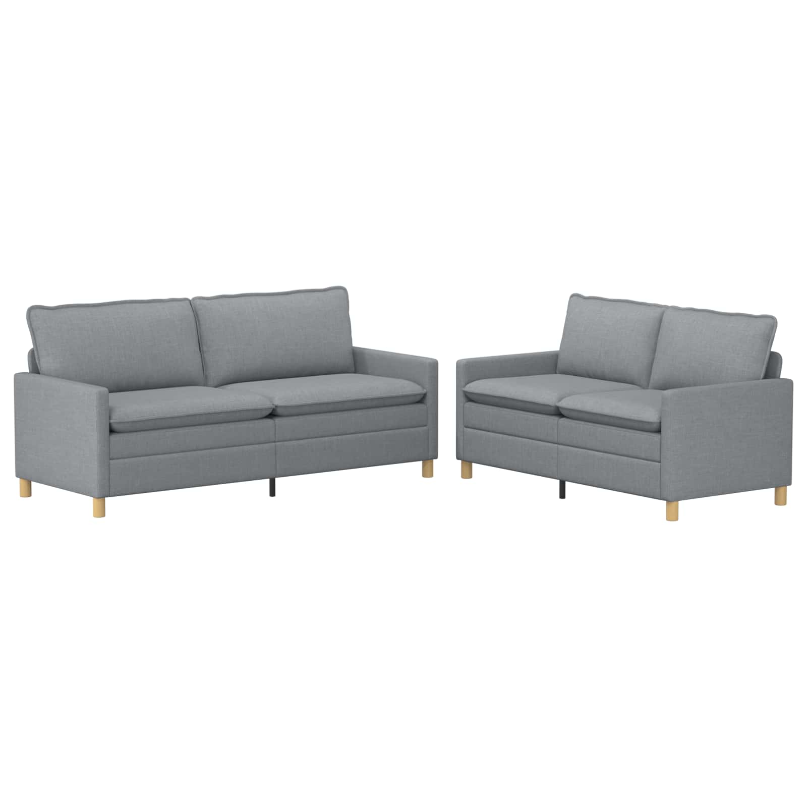 Ensemble de Canapés 2 pc Gris clair Tissu
