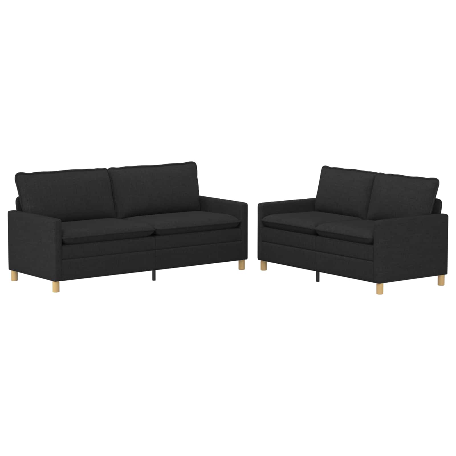 Ensemble de Canapés 2 pc Noir Tissu