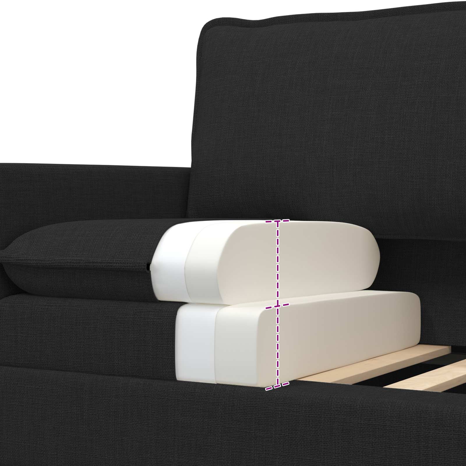 Ensemble de Canapés 2 pc Noir Tissu