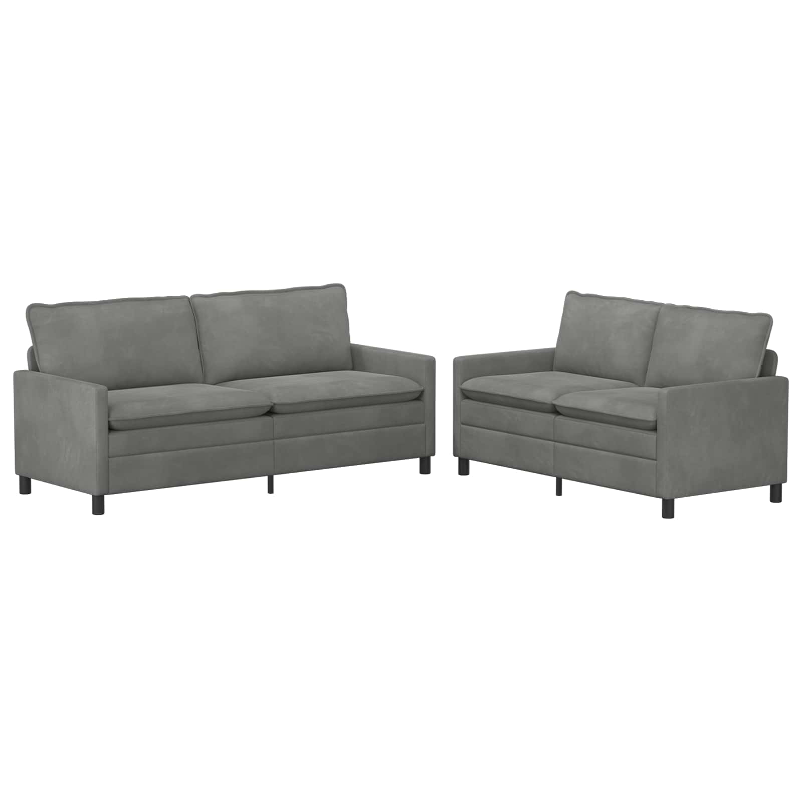 Ensemble de Canapés 2 pc Gris foncé Velours