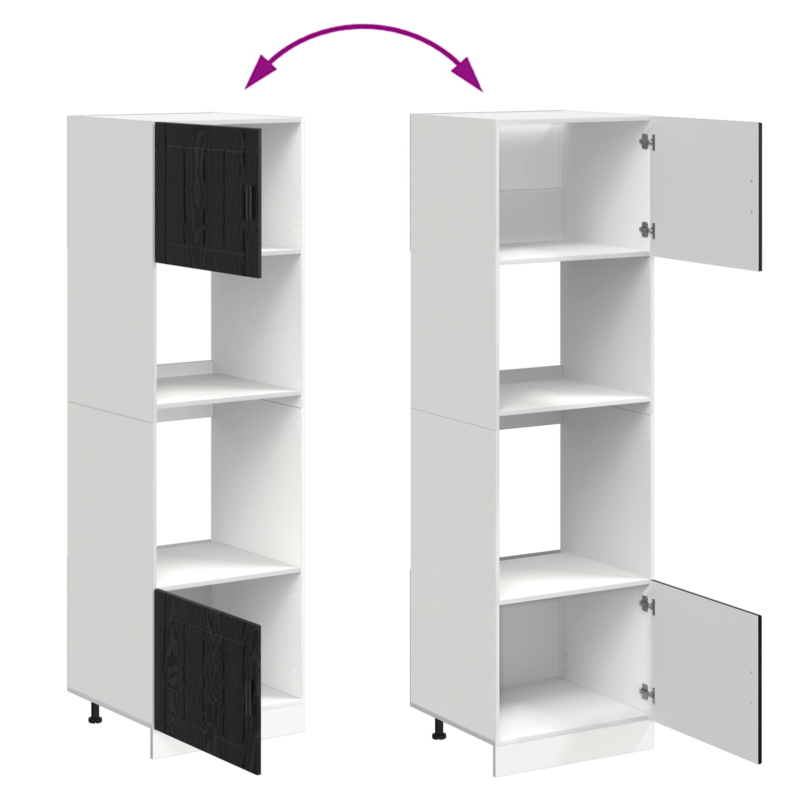 Armoire de four PORTO Chêne noir 60 x 57 x 207 cm - XIOS