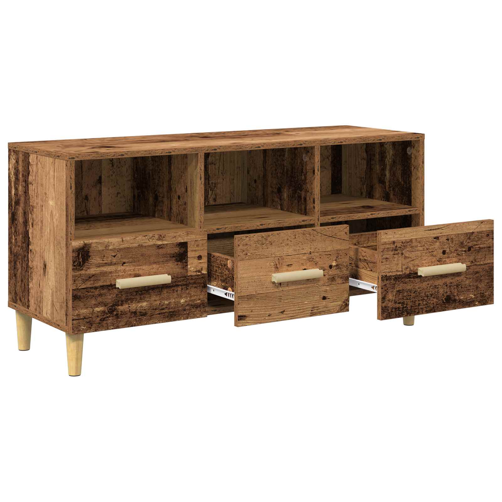 Meuble TV Bois ancien 102 x 35,5 x 50 cm Bois d'ingénierie - XIOS