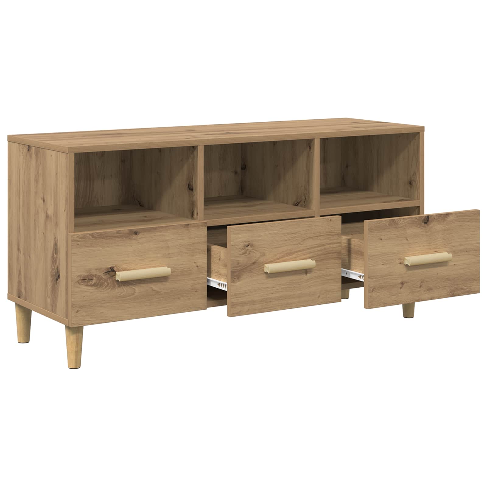 Meuble TV Chêne artisan 102 x 35,5 x 50 cm Bois d'ingénierie - XIOS