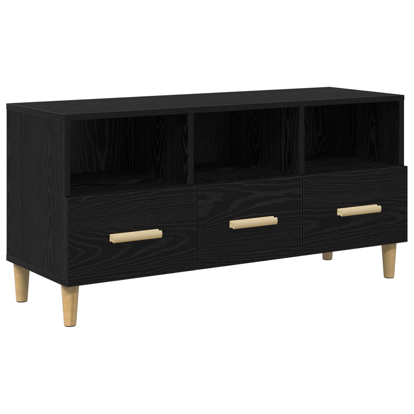 Meuble TV Chêne noir 102 x 35,5 x 50 cm Bois d'ingénierie - XIOS