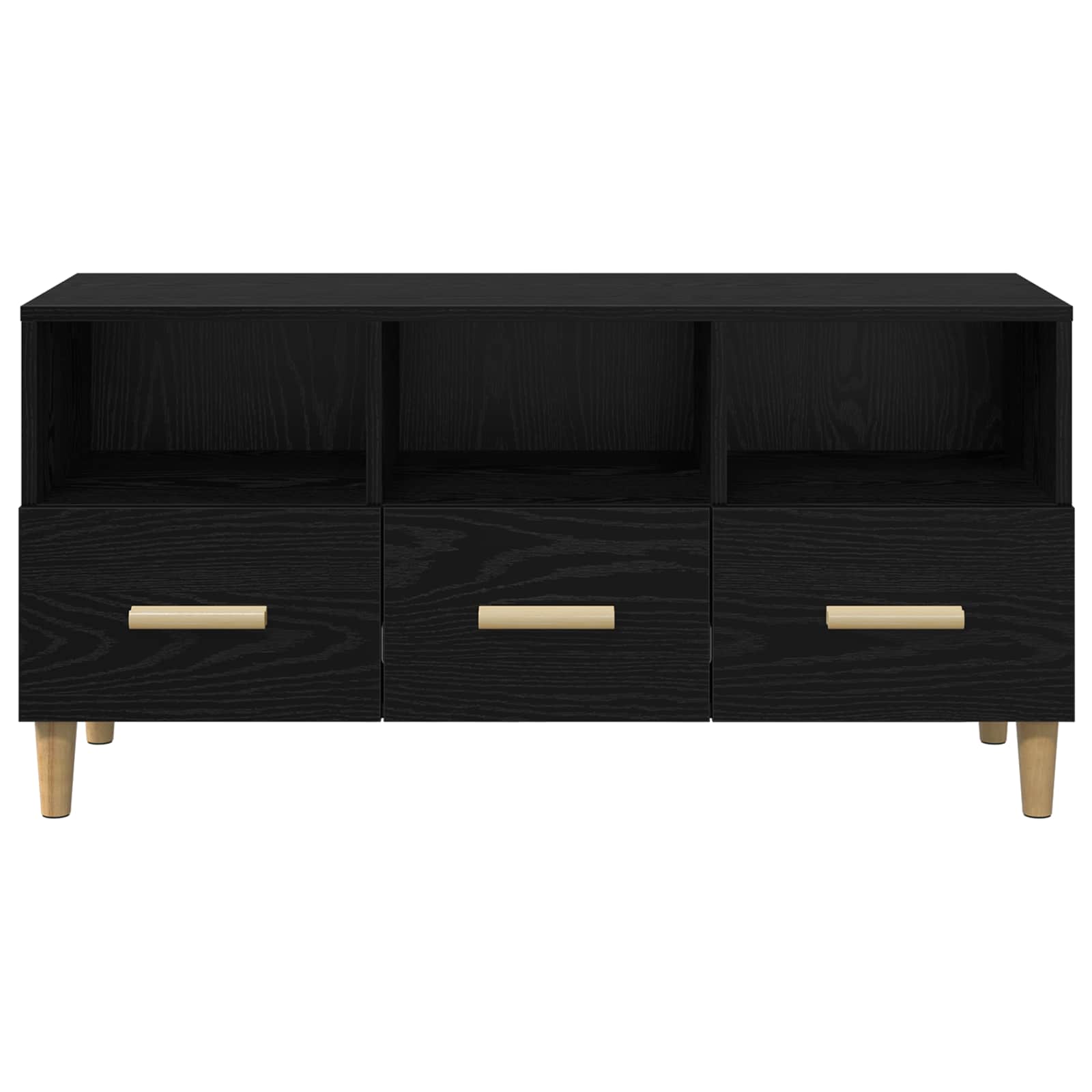 Meuble TV Chêne noir 102 x 35,5 x 50 cm Bois d'ingénierie - XIOS