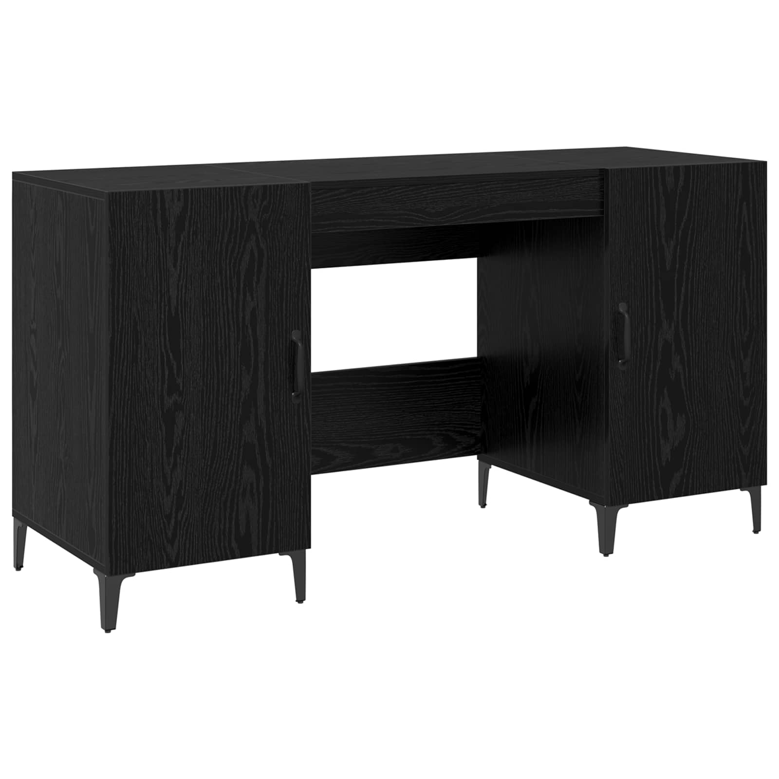 Bureau avec porte Chêne noir 140 x 50 x 75 cm Bois d'ingénierie - XIOS