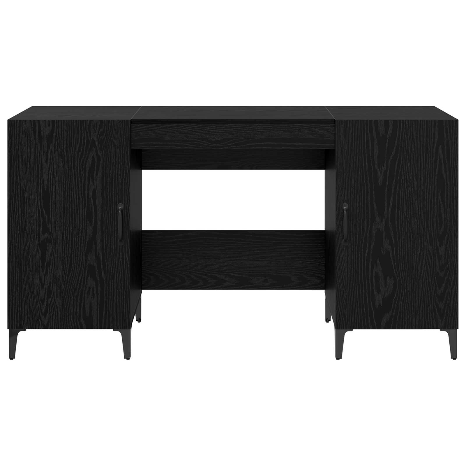 Bureau avec porte Chêne noir 140 x 50 x 75 cm Bois d'ingénierie - XIOS