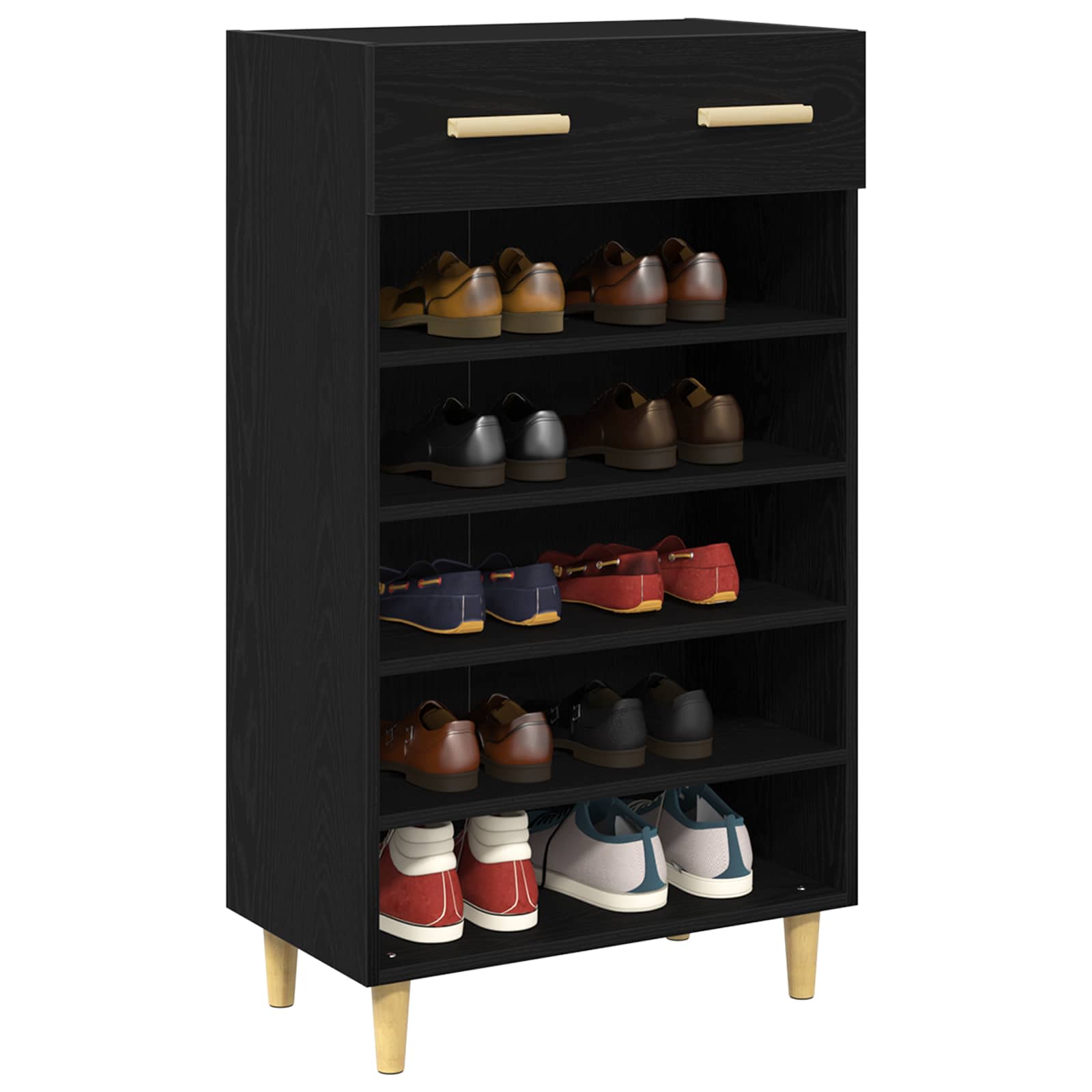 Cabinet à chaussures avec tiroir Chêne noir 60 x 35 x 105 cm - XIOS