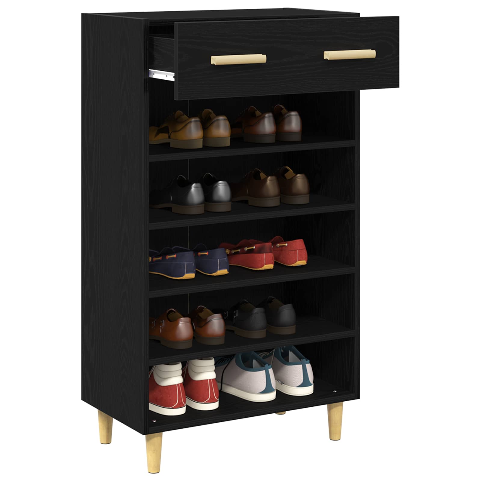 Cabinet à chaussures avec tiroir Chêne noir 60 x 35 x 105 cm - XIOS