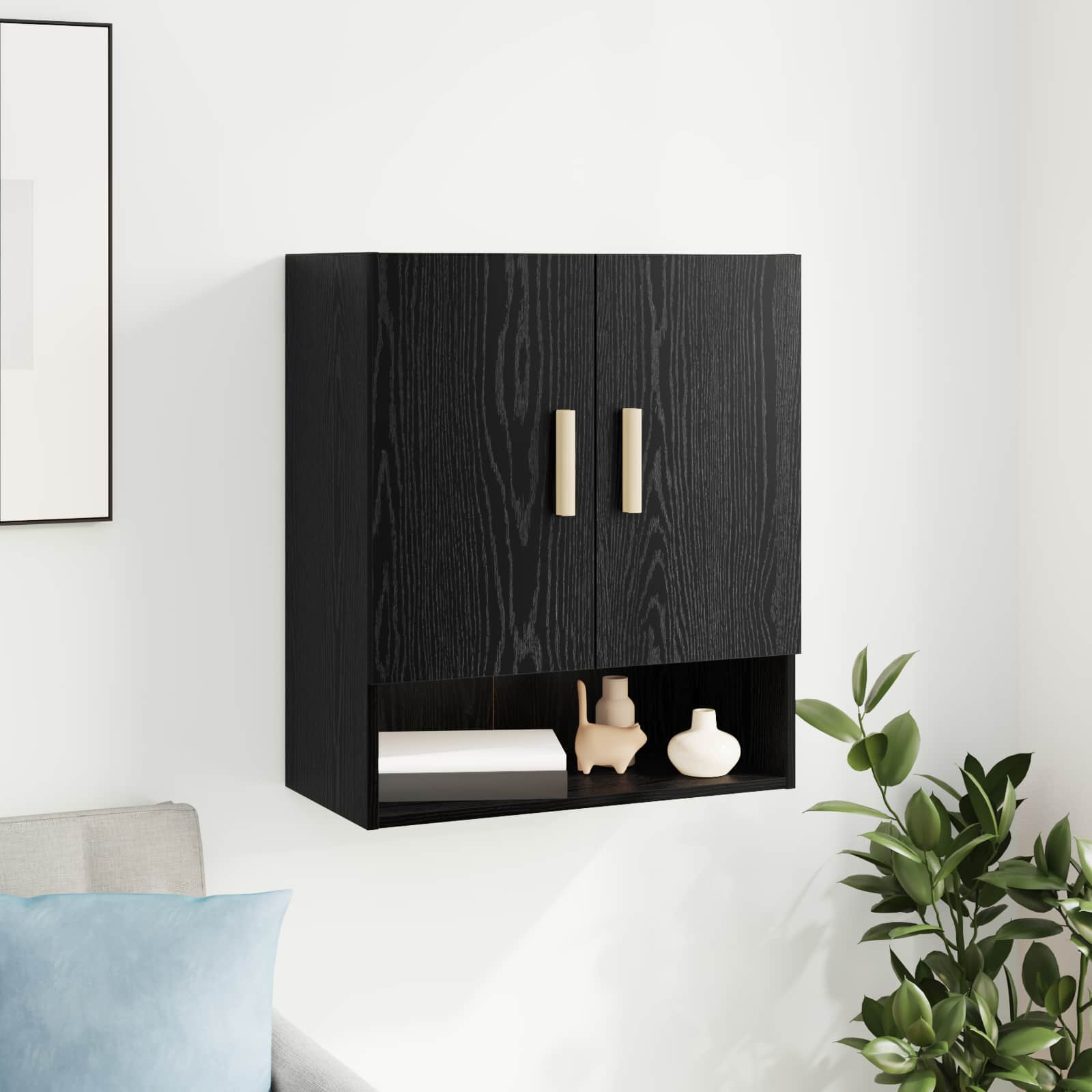 Meuble mural Chêne noir 60 x 31 x 70 cm Bois d'ingénierie - XIOS