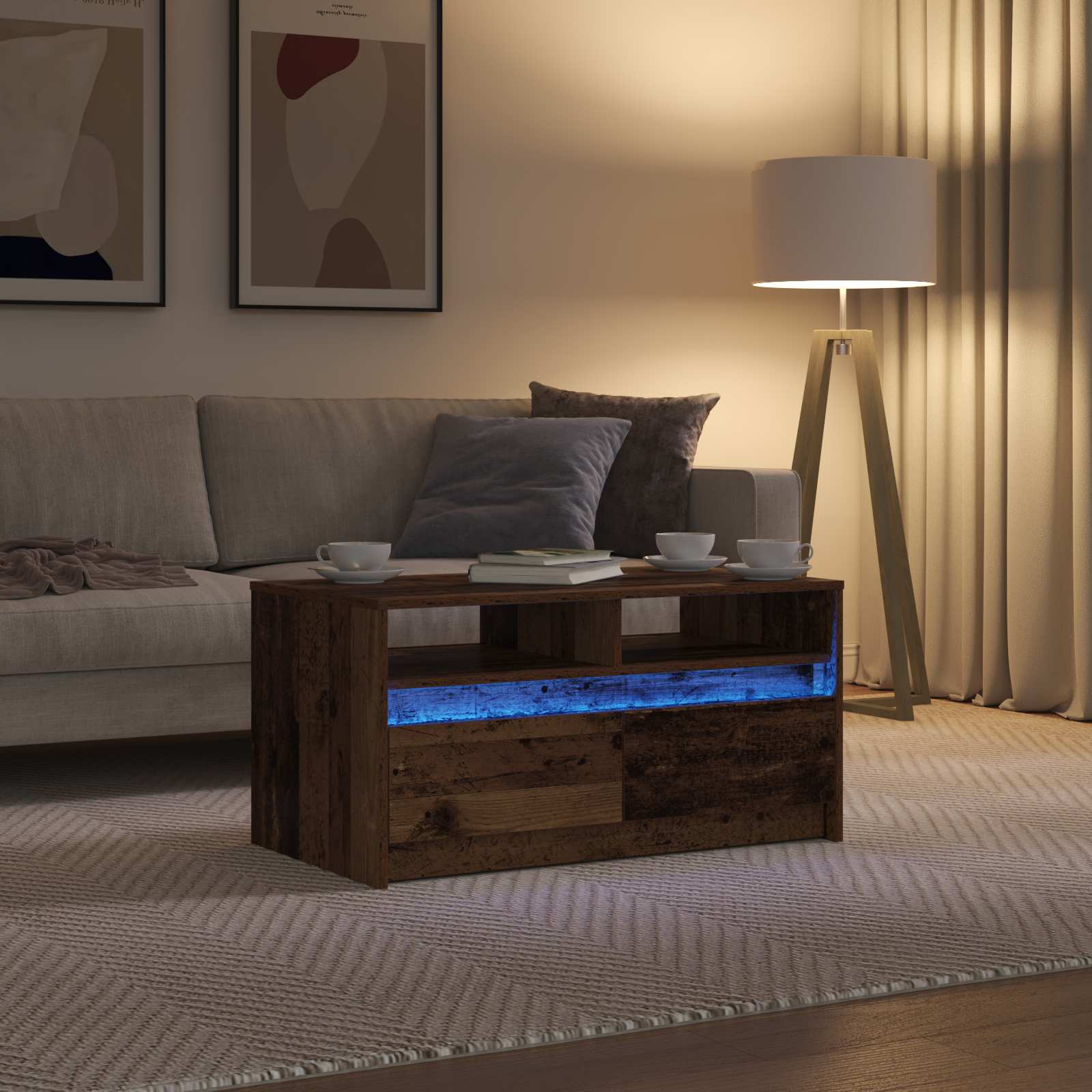 Table basse Bois ancien 90 x 50 x 45 cm Bois d'ingénierie - XIOS