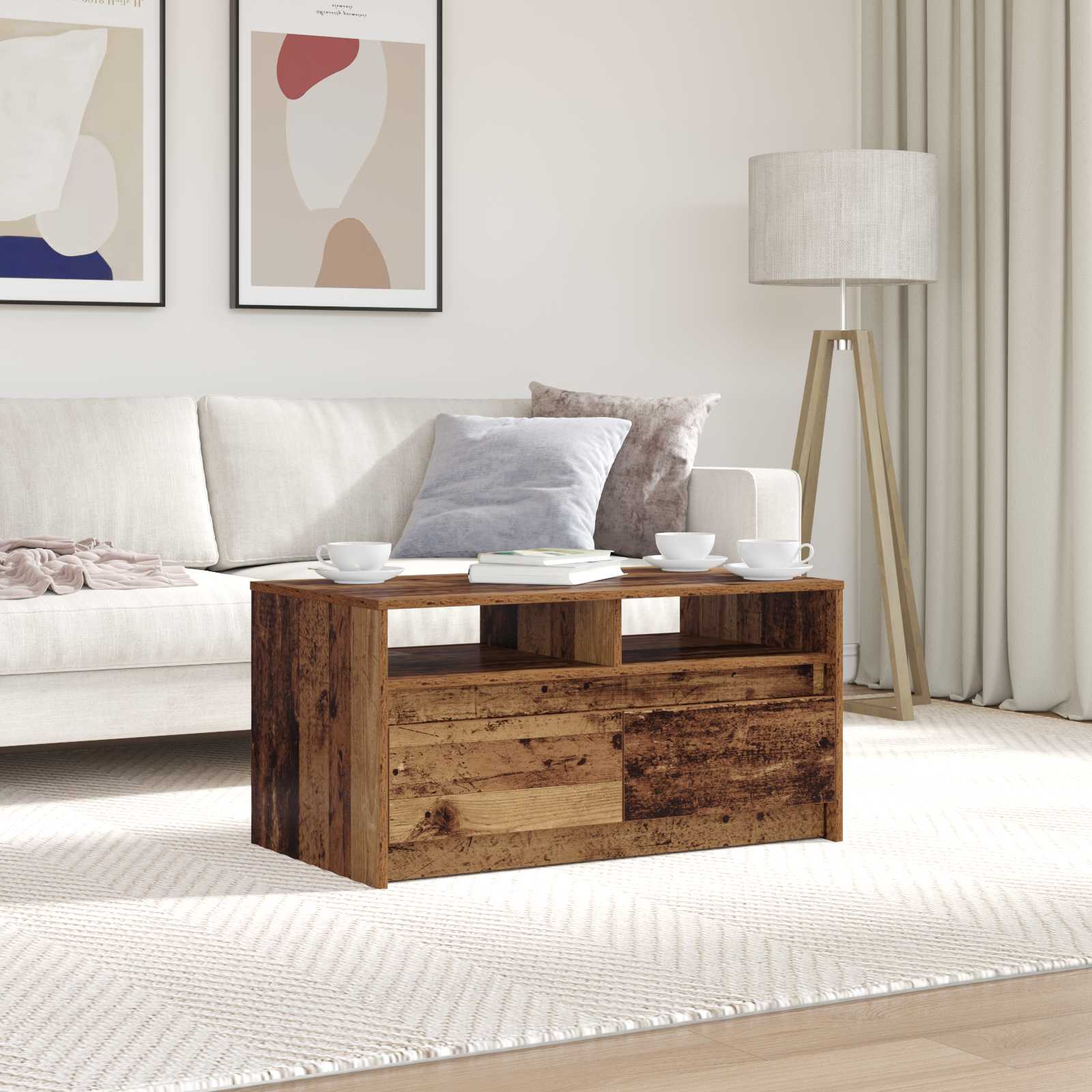 Table basse Bois ancien 90 x 50 x 45 cm Bois d'ingénierie - XIOS