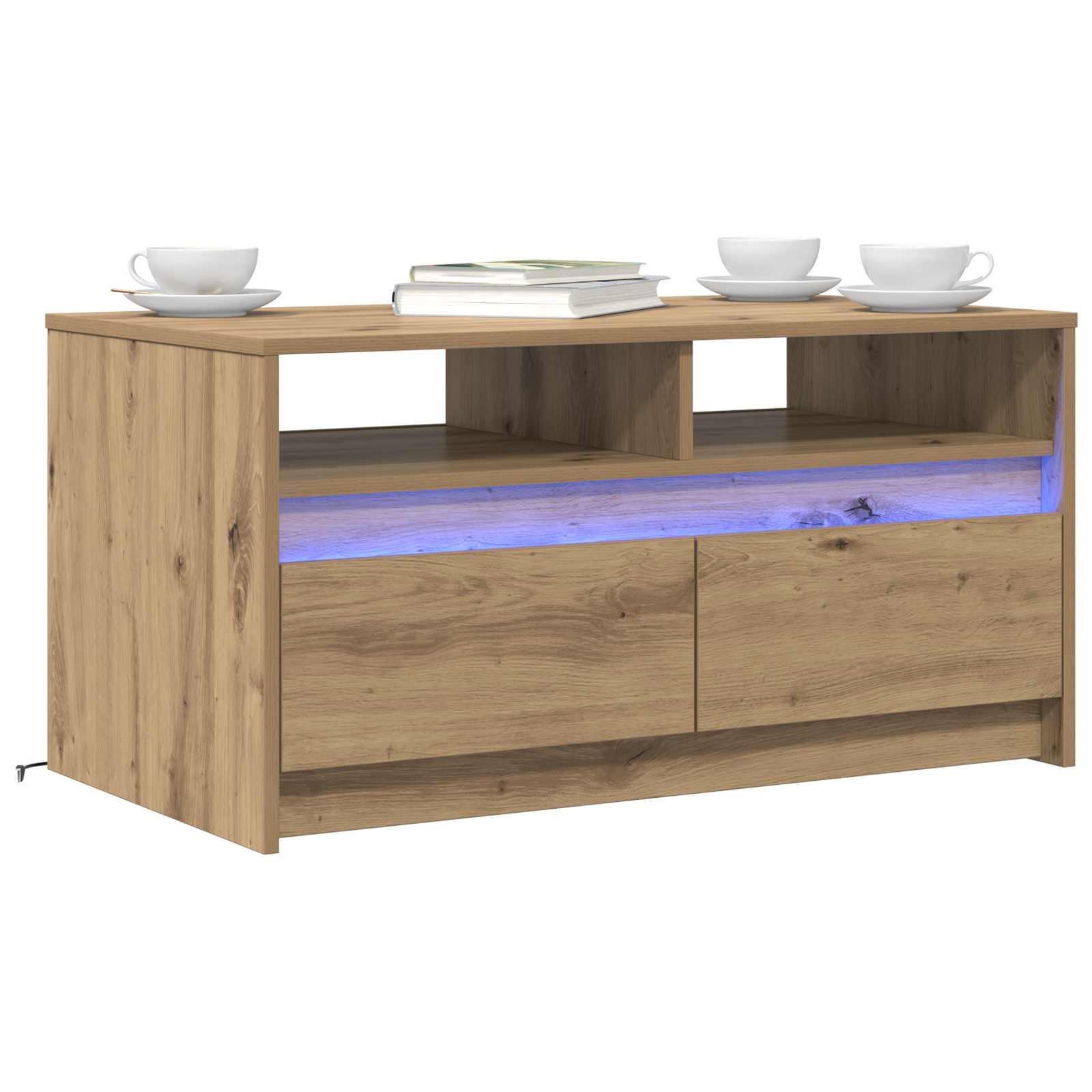 Table basse Chêne artisan 90 x 50 x 45 cm Bois d'ingénierie - XIOS