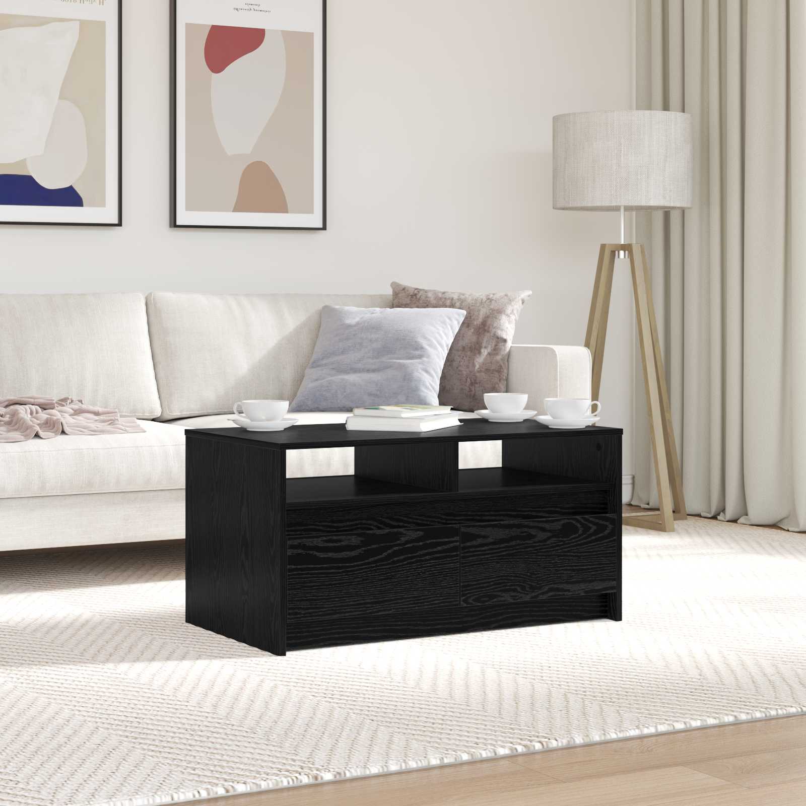 Table basse Chêne noir 90 x 50 x 45 cm Bois d'ingénierie - XIOS