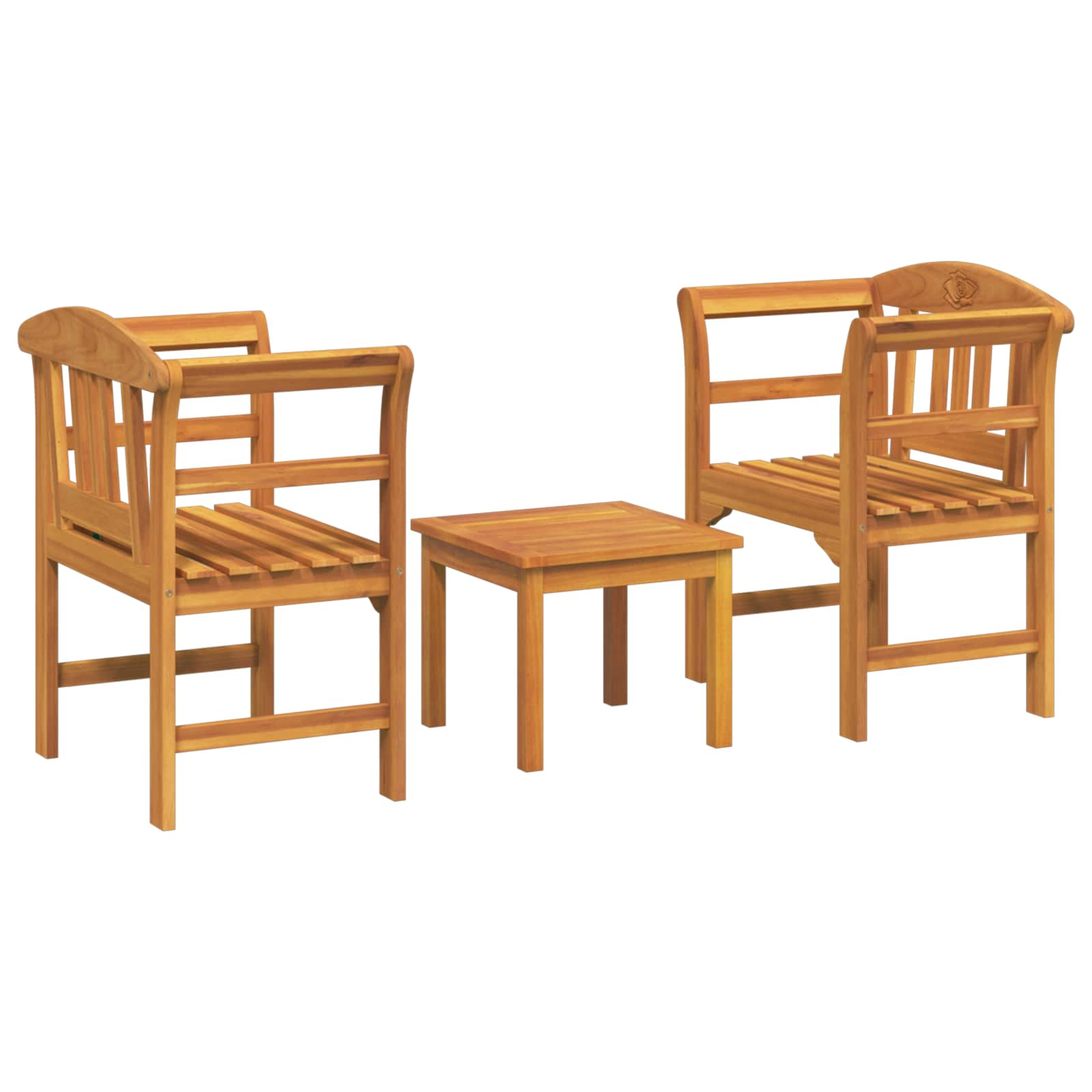 Ensemble de salon Rose de jardin 3 pcs Bois d'Acacia Massif - XIOS