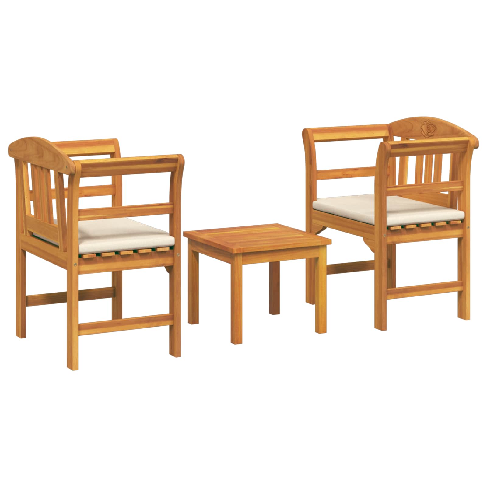 Ensemble de salon Rose de jardin 3 pcs Bois d'Acacia Massif - XIOS
