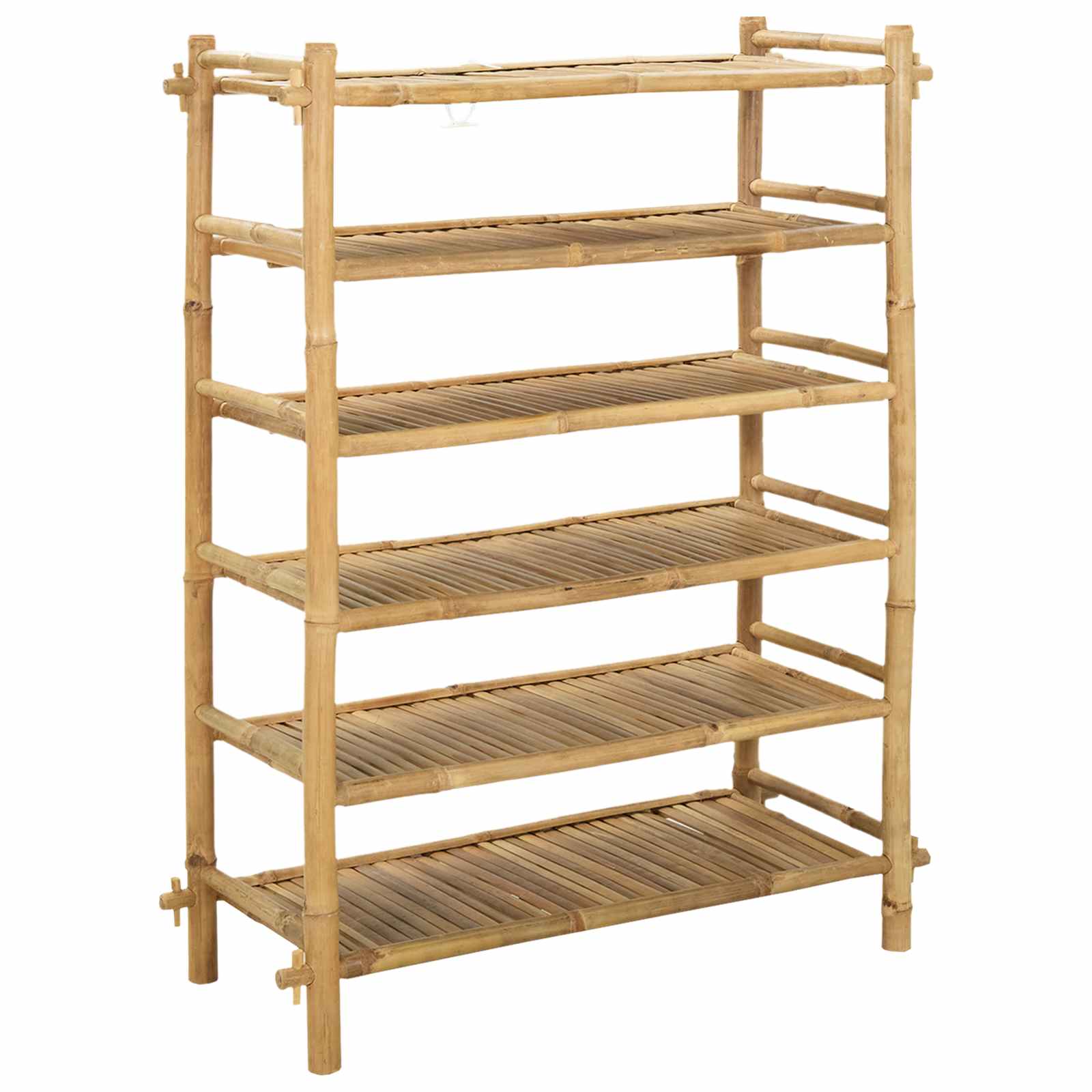Rack à chaussures avec étagère Naturel 6 niveaux Bambou - XIOS