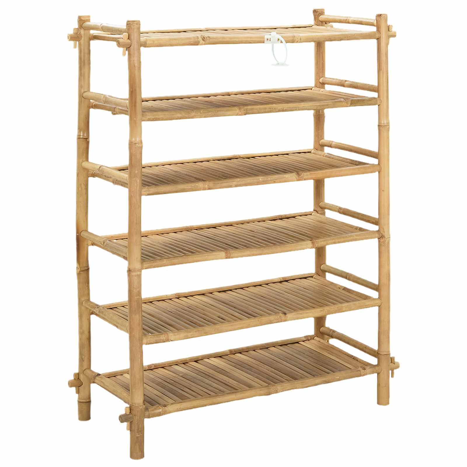 Rack à chaussures avec étagère Naturel 6 niveaux Bambou - XIOS