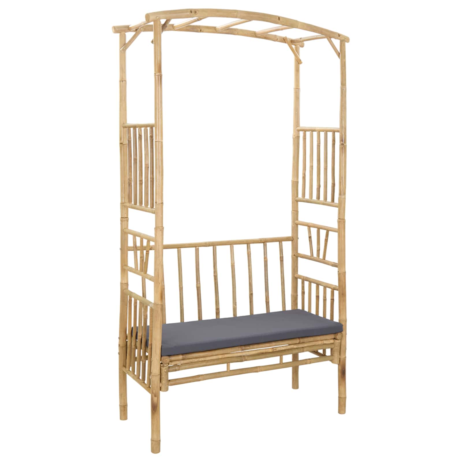 Arche de jardin avec banc Gris foncé 115 x 50 x 205 cm Bambou - XIOS