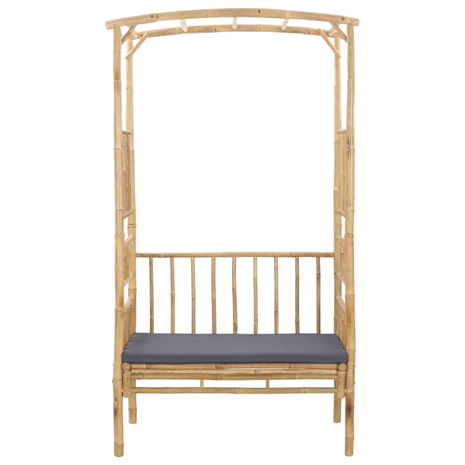 Arche de jardin avec banc Gris foncé 115 x 50 x 205 cm Bambou - XIOS