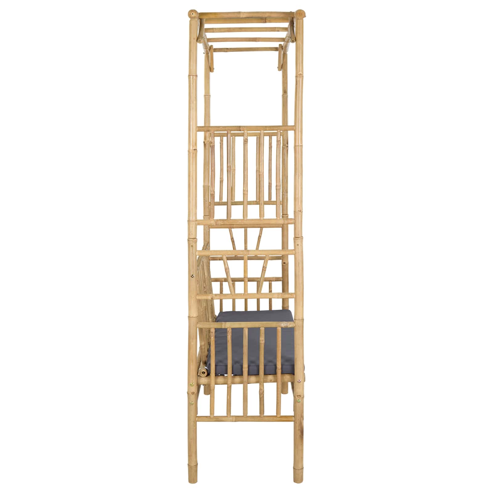 Arche de jardin avec banc Gris foncé 115 x 50 x 205 cm Bambou - XIOS