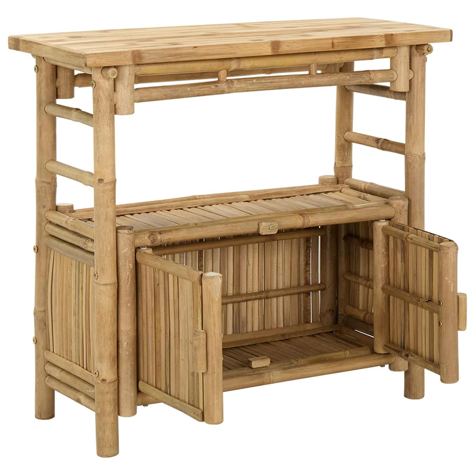 Table console avec étagère Naturel 80 x 35 x 75 cm Bambou - XIOS