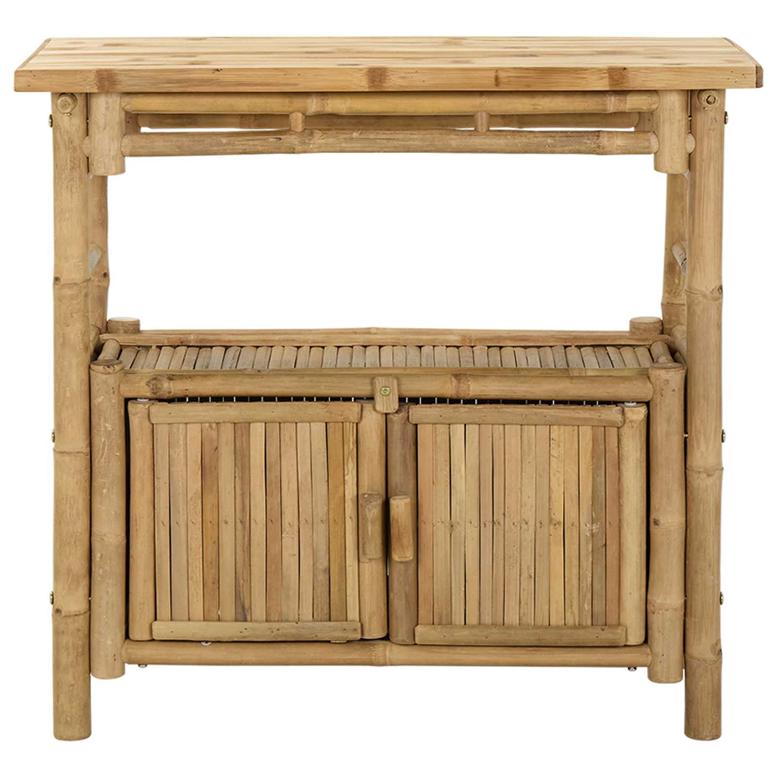Table console avec étagère Naturel 80 x 35 x 75 cm Bambou - XIOS
