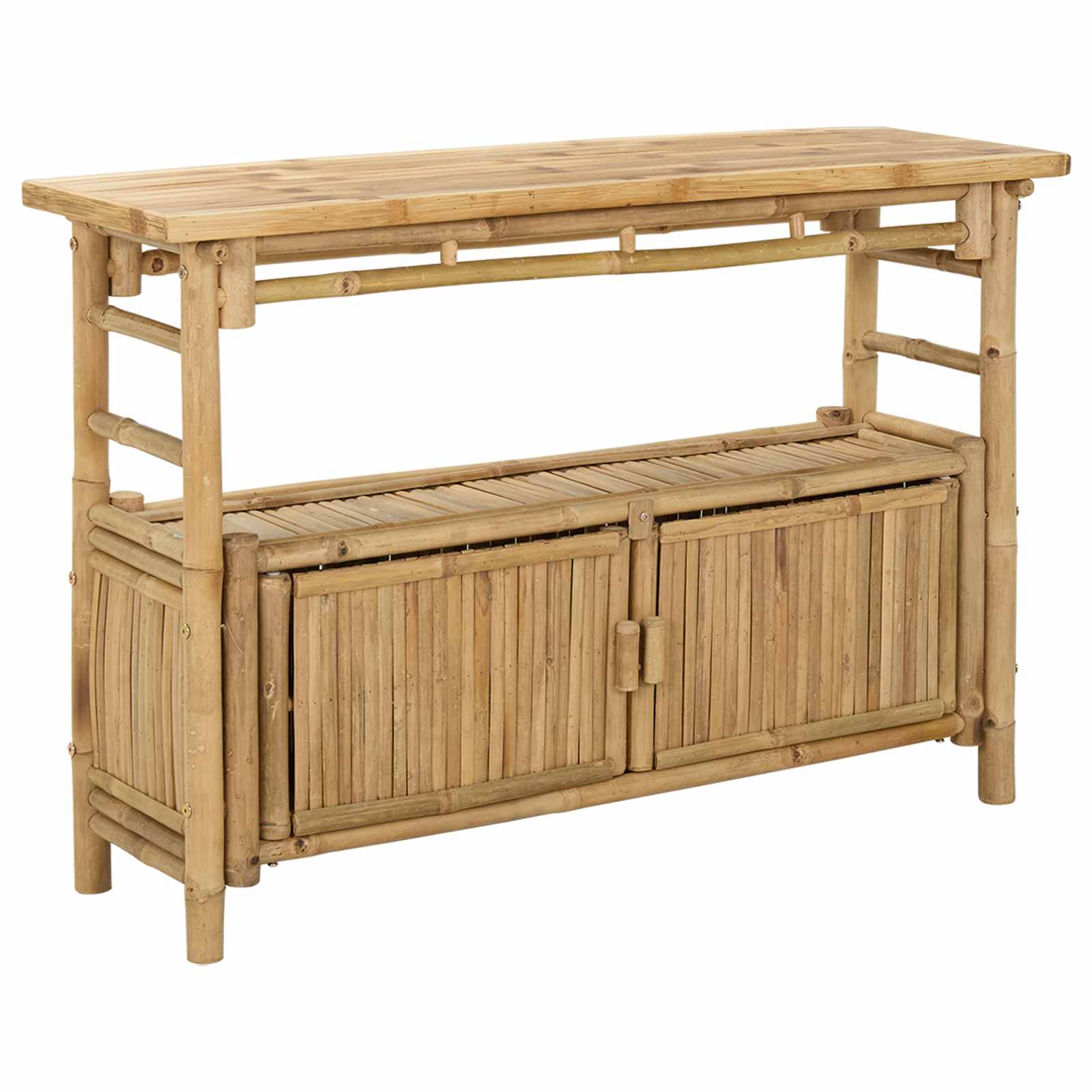 Table console avec étagère Naturel 110 x 35 x 75 cm Bambou - XIOS
