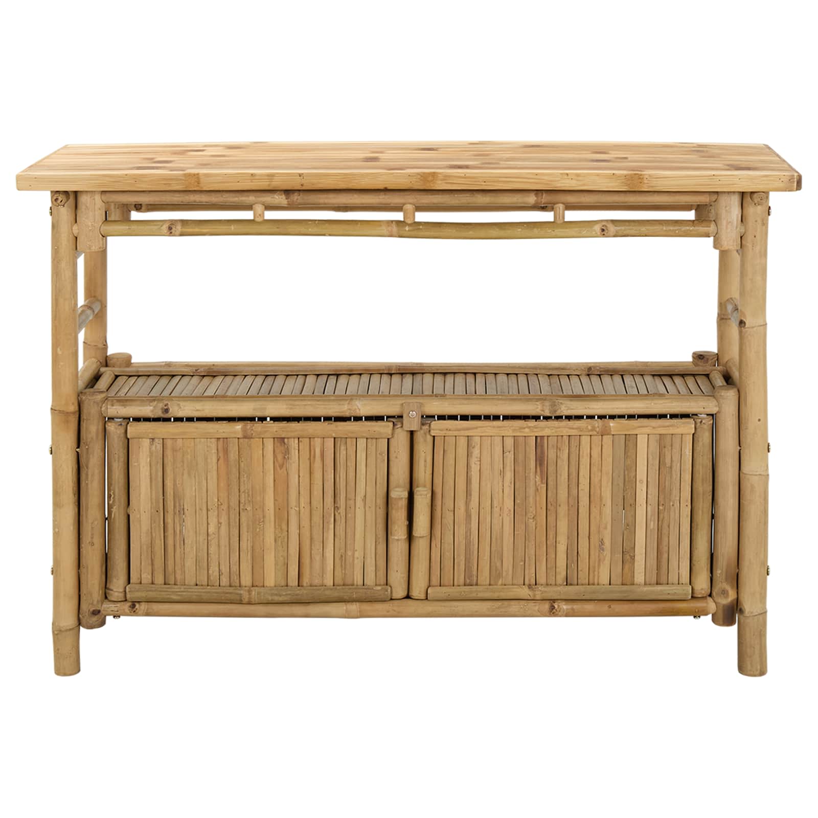 Table console avec étagère Naturel 110 x 35 x 75 cm Bambou - XIOS