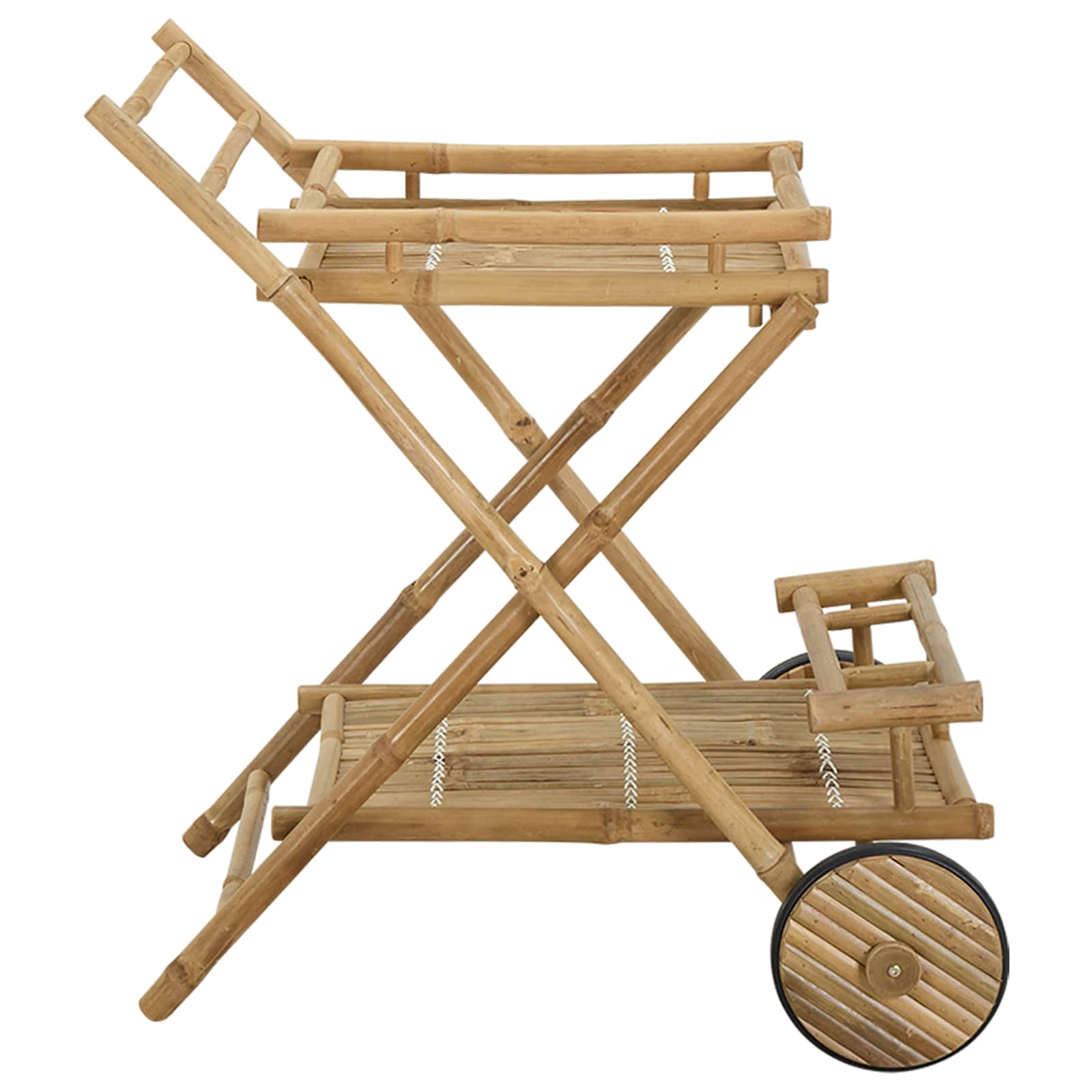 Chariot à thé avec roues Naturel 79 x 67,5 x 84 cm Bambou - XIOS