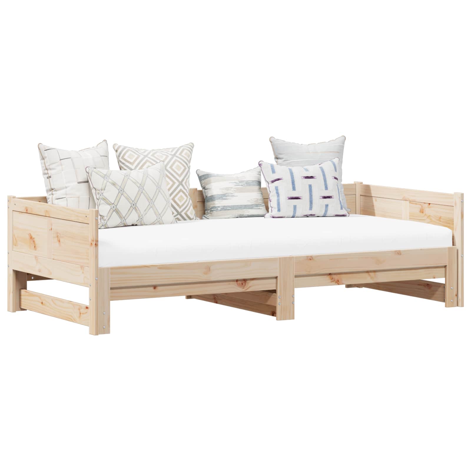 Lit Pull-out de Jour Naturel 180 x 200 cm Pin massif