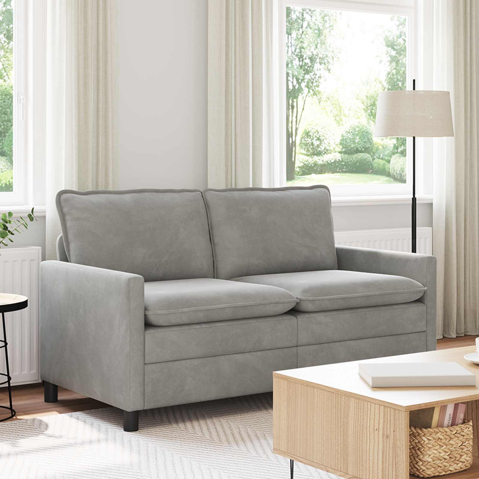 Canapé Gris clair 156 x 81 x 87,5 cm Velours - XIOS