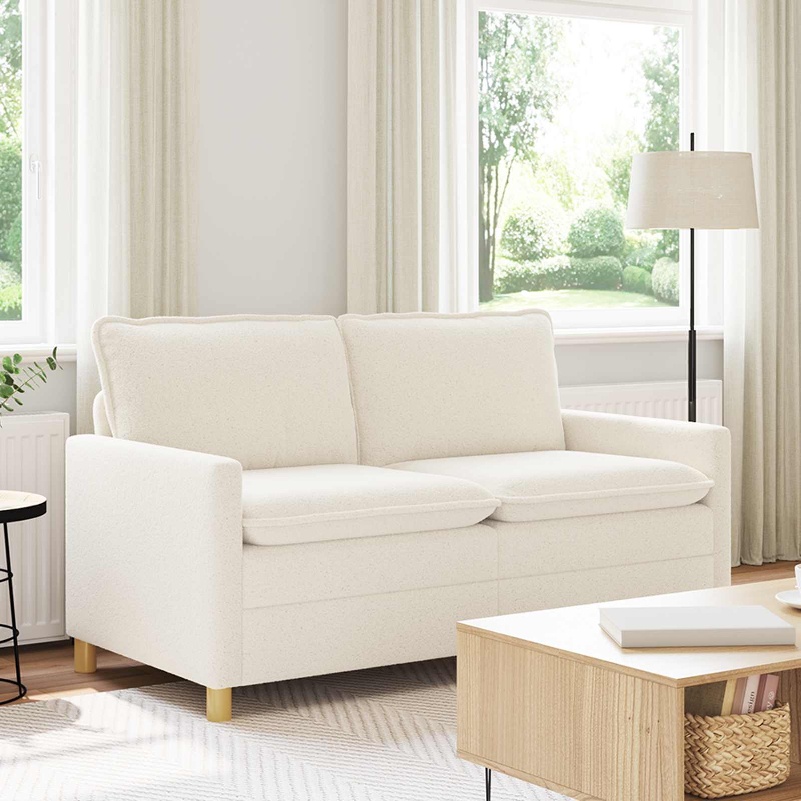 Canapé Crème 156 x 81 x 87,5 cm Tissu - XIOS