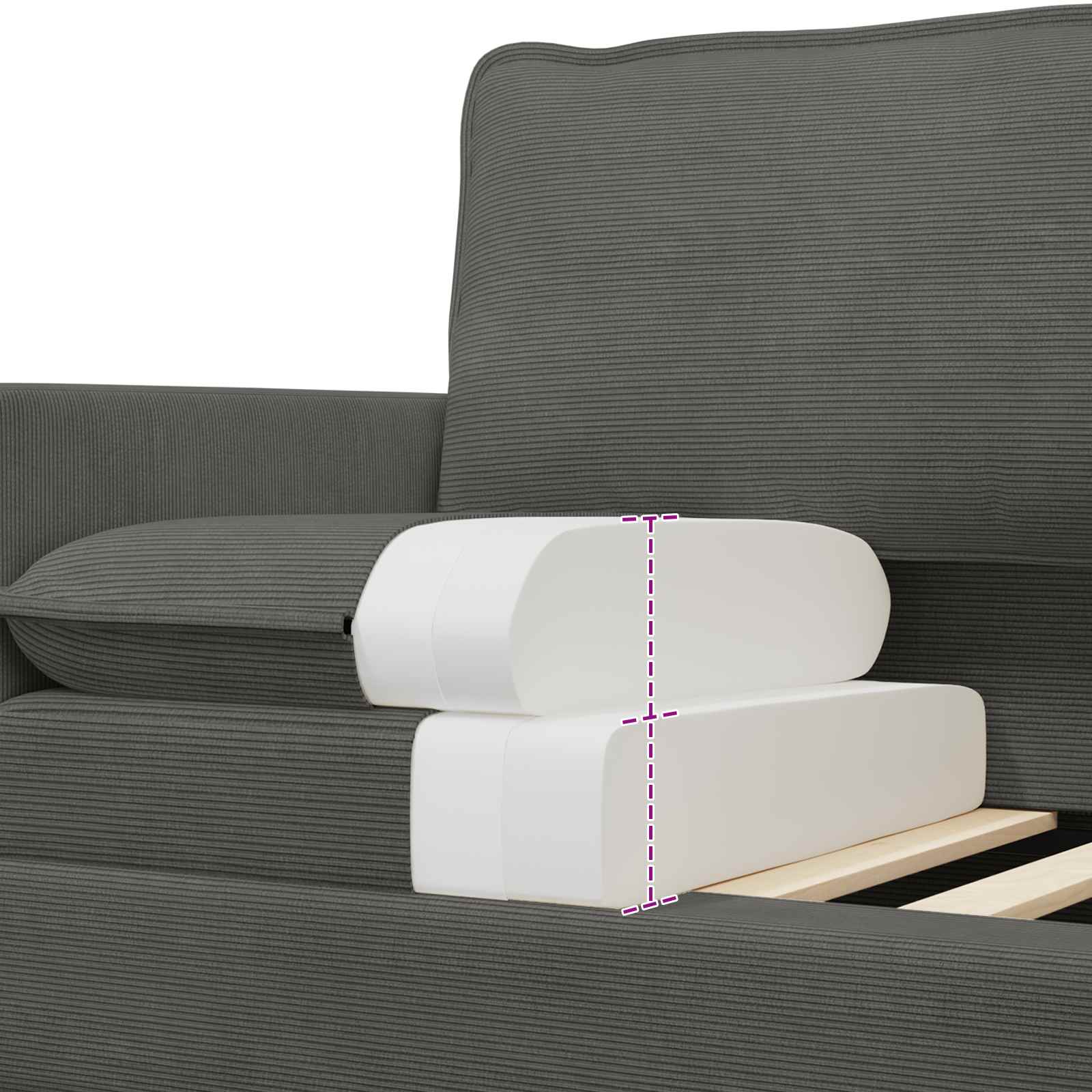 Canapé Gris foncé 156 x 81 x 87,5 cm Tissu