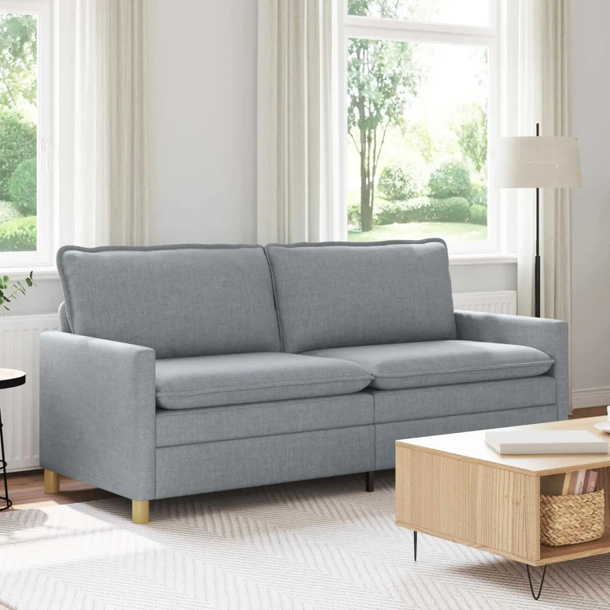 Canapé 3 place Gris clair 196 x 81 x 87,5 cm Tissu - XIOS