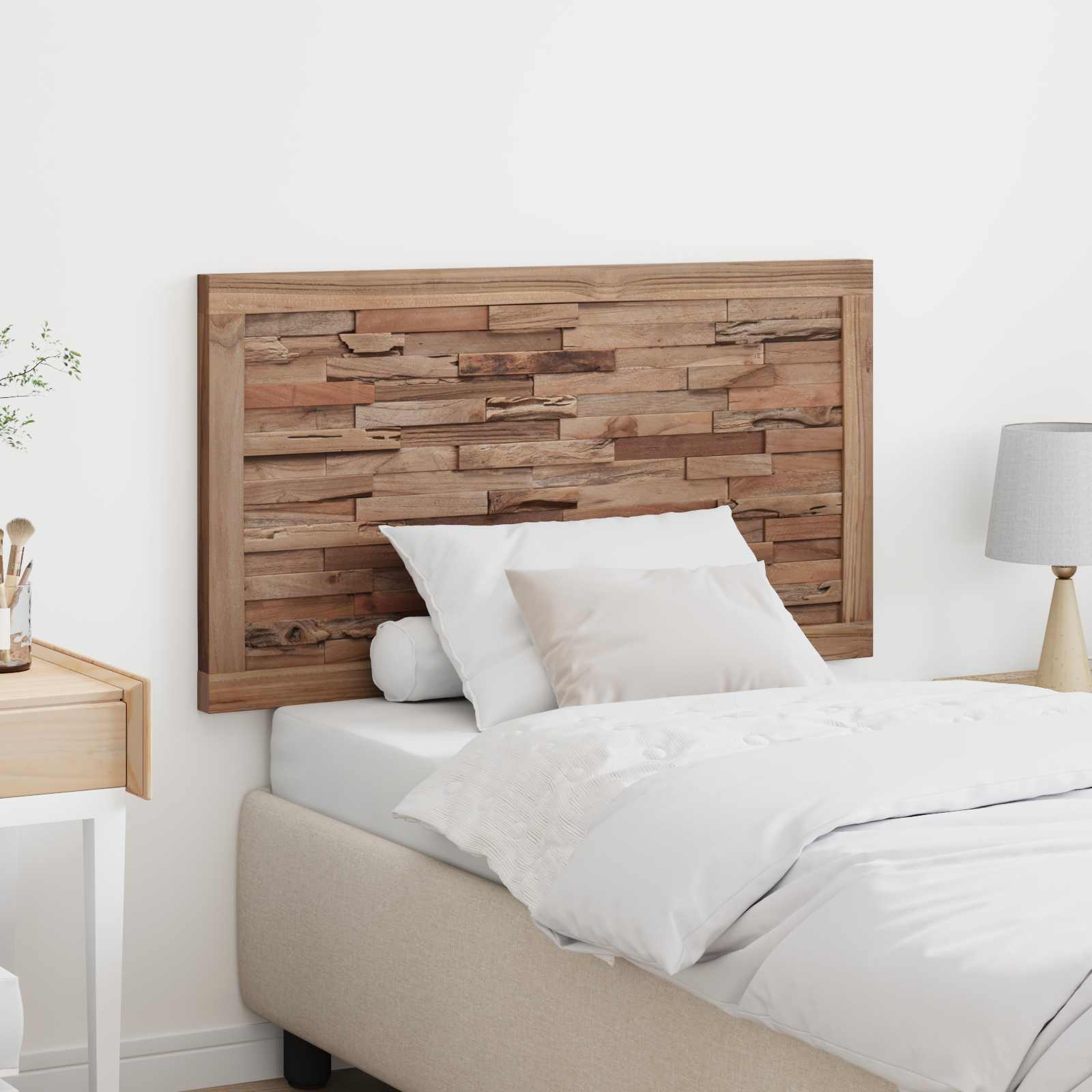 Tête de lit Montage mural Naturel 100 cm Bois de teck massif - XIOS
