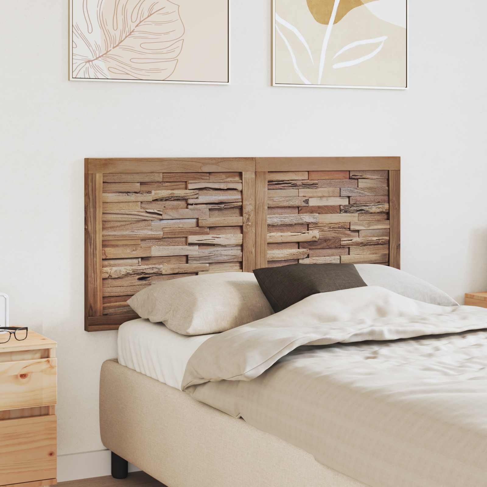 Tête de lit Montage mural Naturel 120 cm Bois de teck massif - XIOS