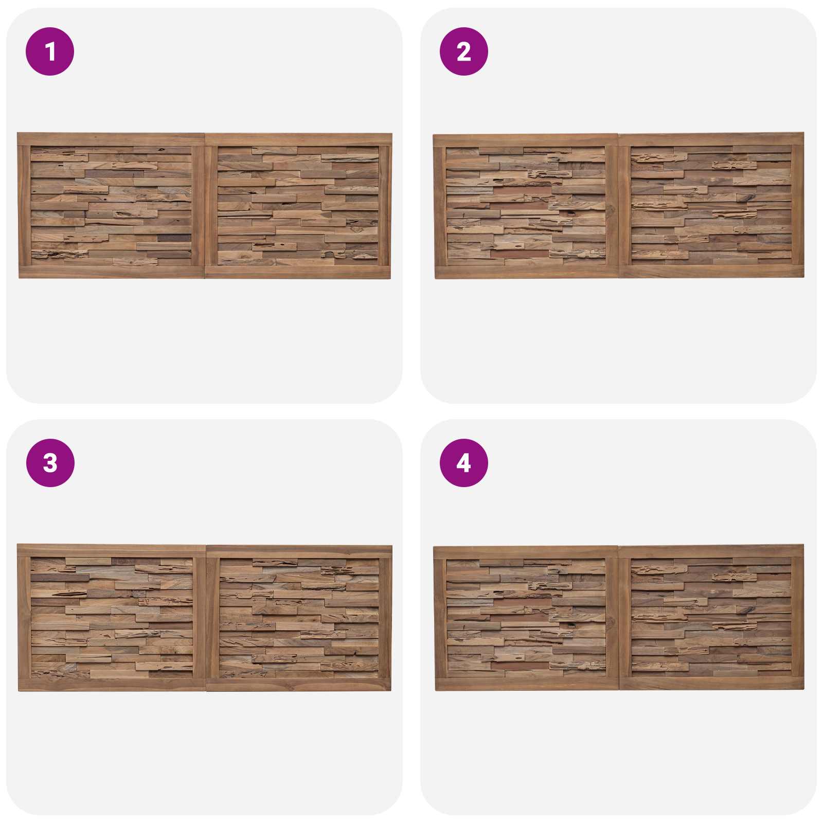 Tête de lit Montage mural Naturel 140 cm Bois de teck massif - XIOS