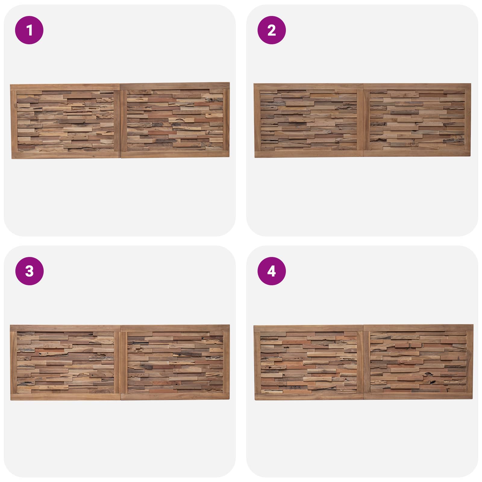 Tête de lit Montage mural Naturel 160 cm Bois de teck massif - XIOS
