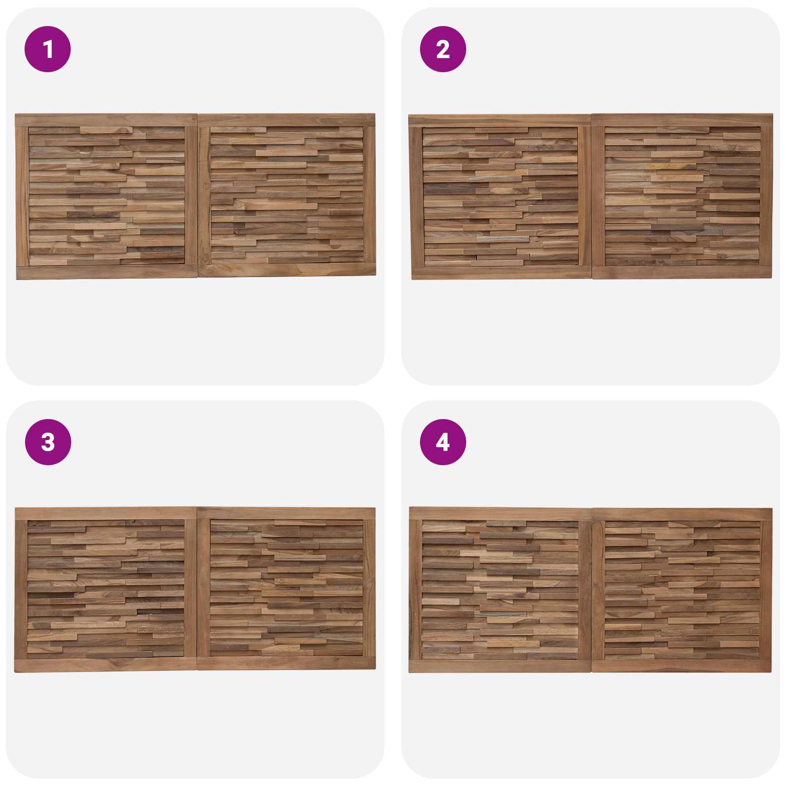 Tête de lit Montage mural Naturel 120 cm Bois de teck massif - XIOS
