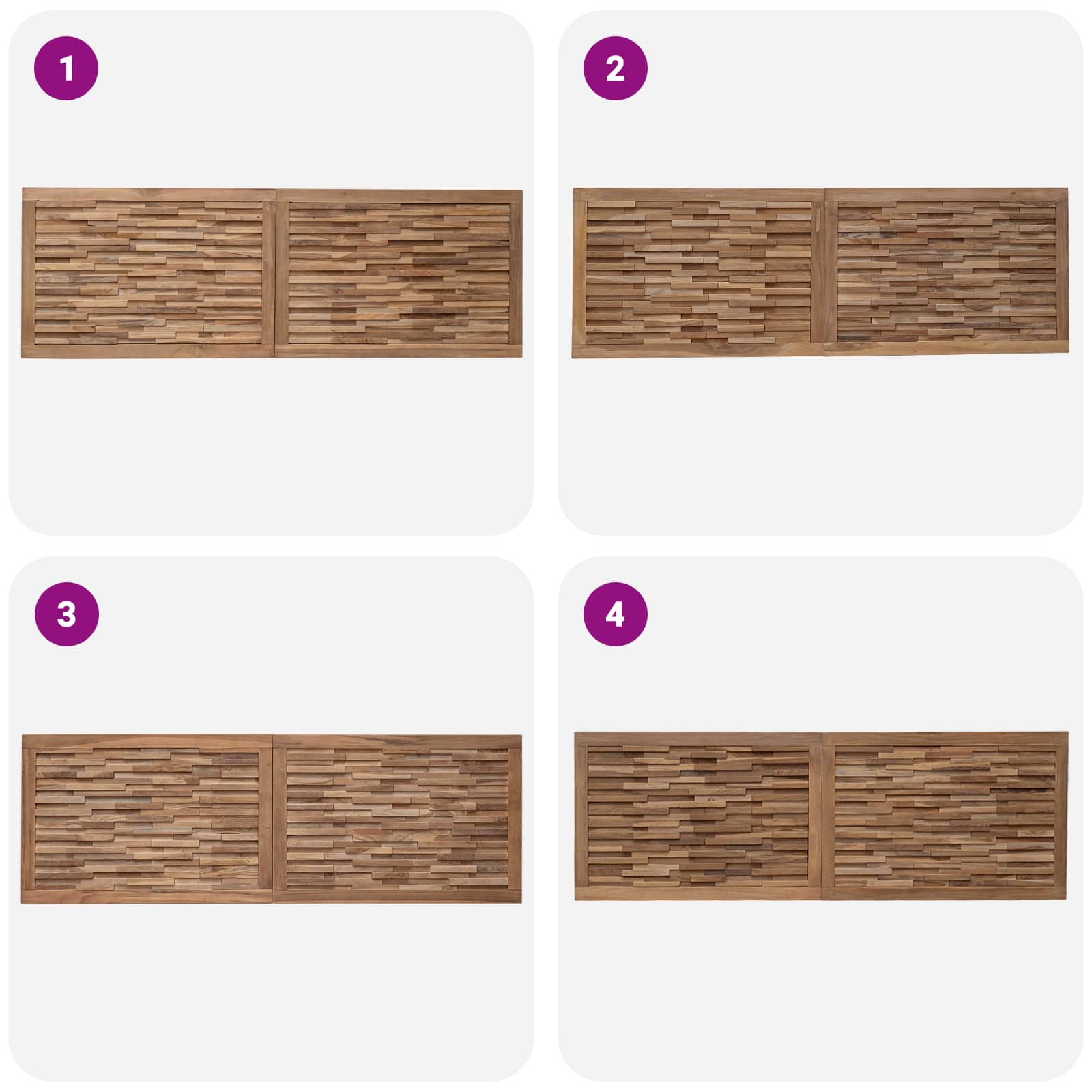 Tête de lit Montage mural Naturel 160 cm Bois de teck massif - XIOS