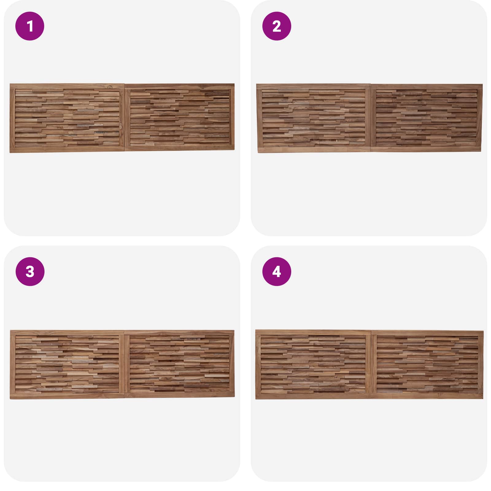 Tête de lit Montage mural Naturel 180 cm Bois de teck massif - XIOS