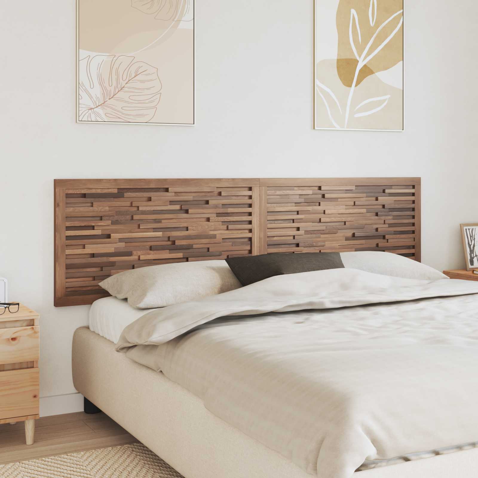 Tête de lit Montage mural Naturel 200 cm Bois de teck massif - XIOS