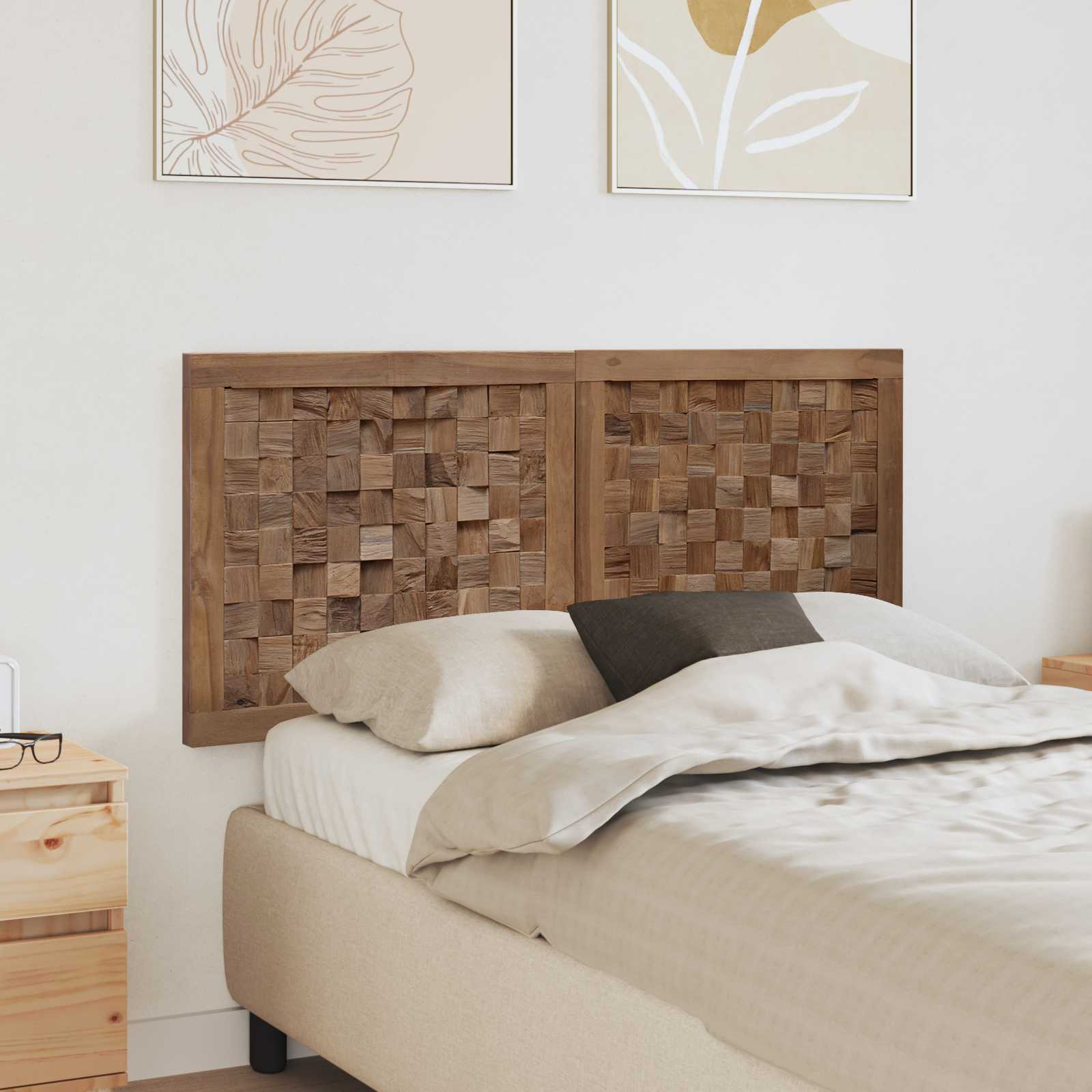 Tête de lit Montage mural Naturel 120 cm Bois de teck massif - XIOS