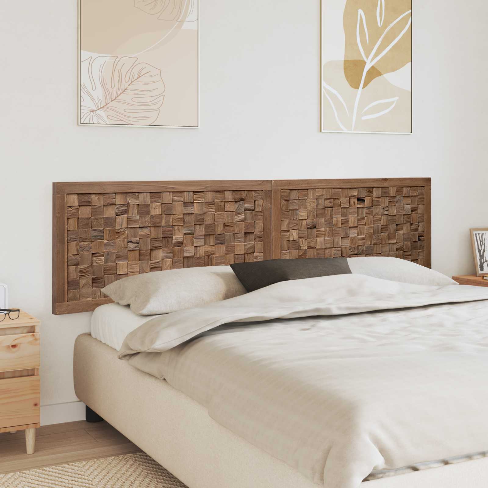Tête de lit Montage mural Naturel 200 cm Bois de teck massif - XIOS