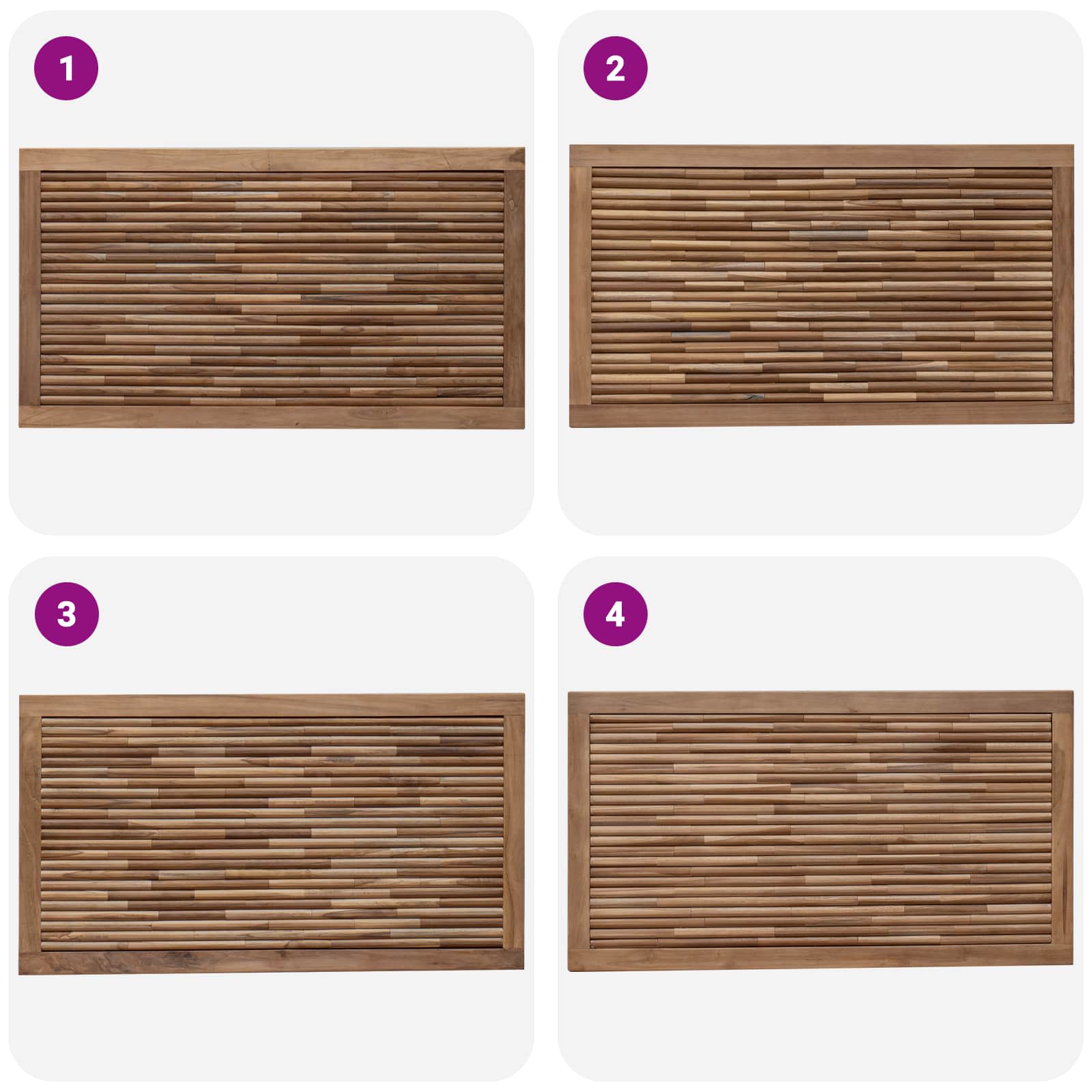 Tête de lit Montage mural Naturel 100 cm Bois de teck massif - XIOS