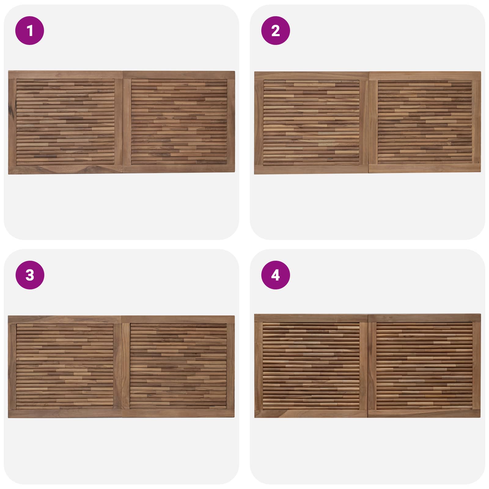 Tête de lit Montage mural Naturel 120 cm Bois de teck massif - XIOS