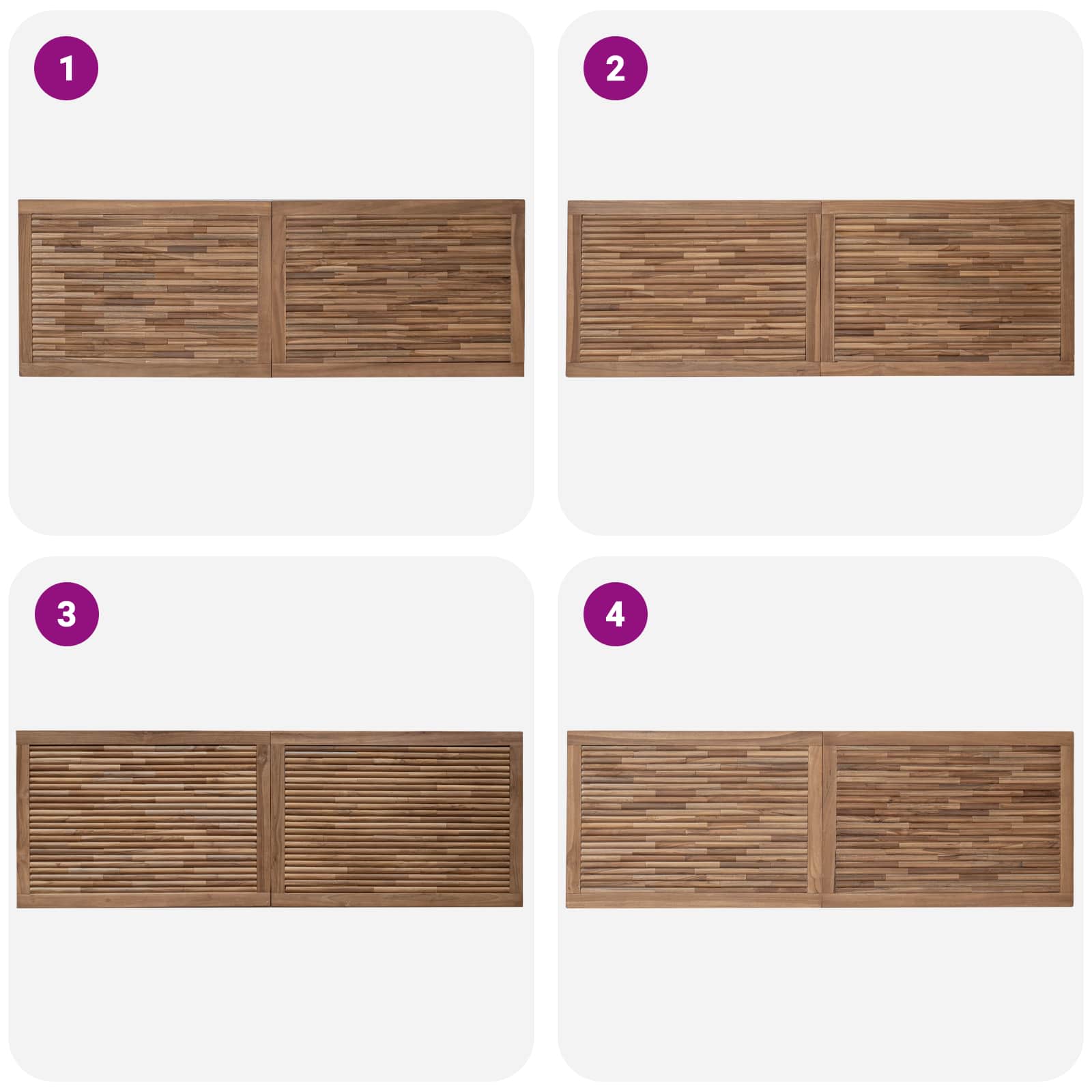 Tête de lit Montage mural Naturel 160 cm Bois de teck massif - XIOS