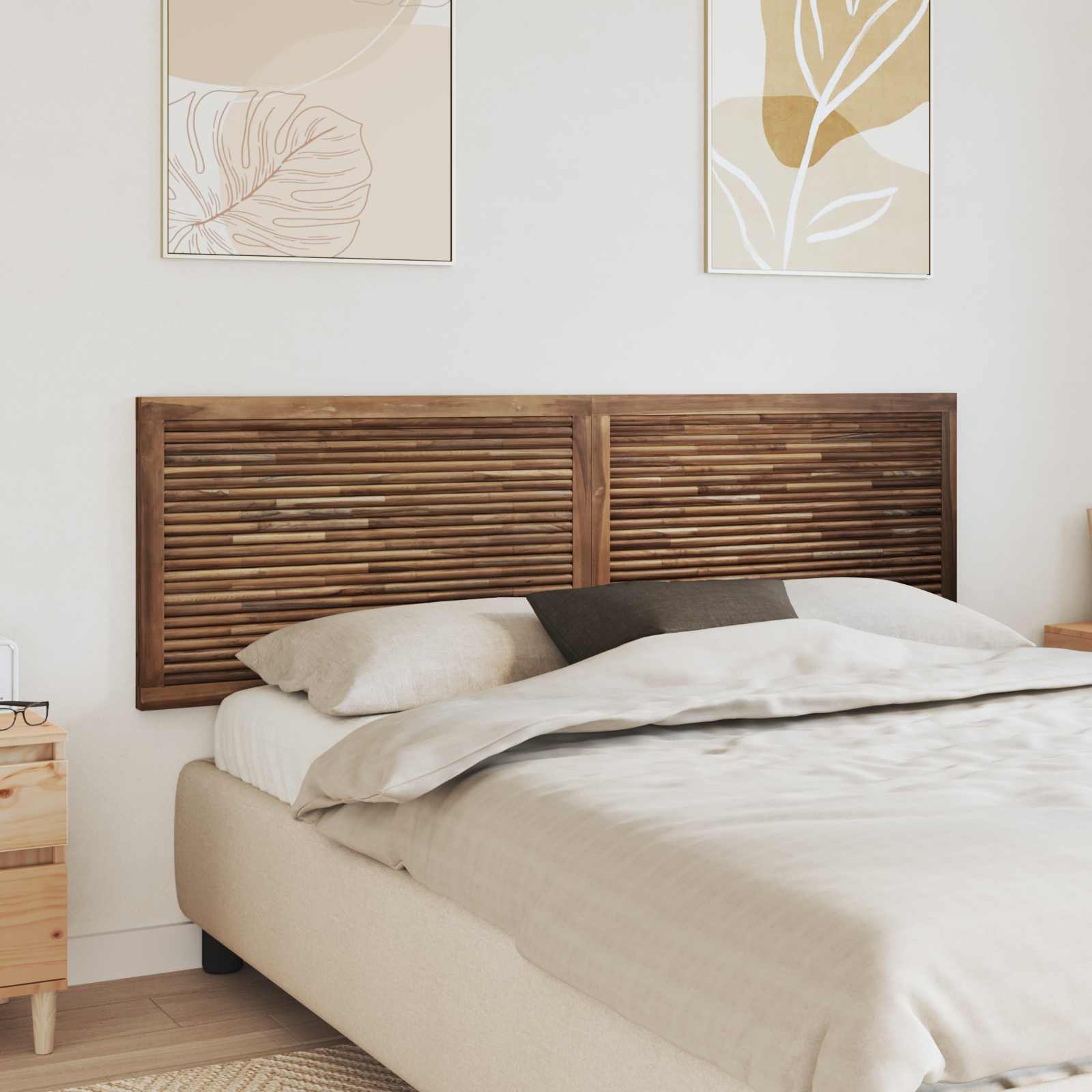 Tête de lit Montage mural Naturel 180 cm Bois de teck massif - XIOS