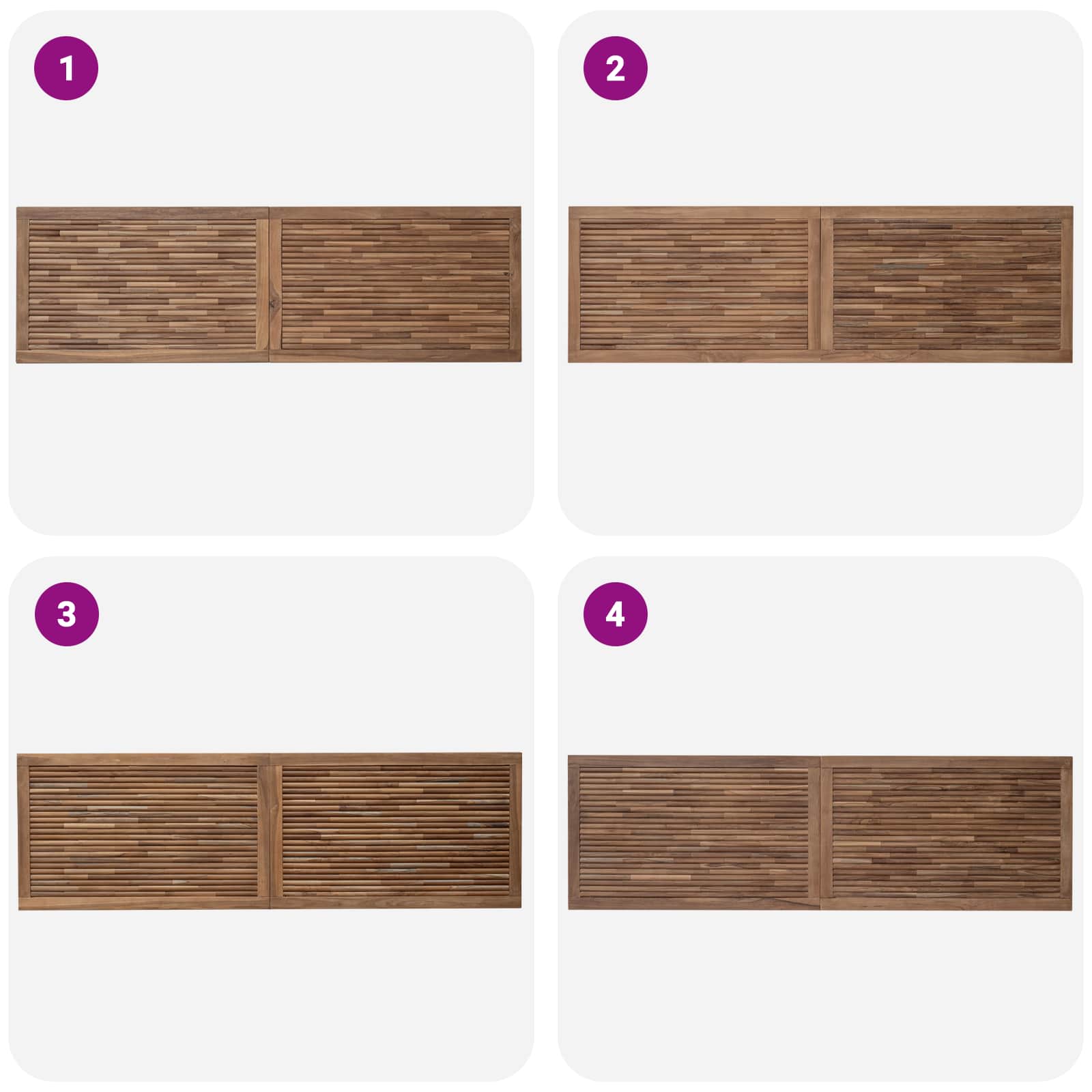 Tête de lit Montage mural Naturel 180 cm Bois de teck massif - XIOS